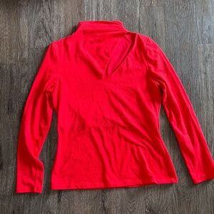 Boston proper medium red long sleeve top with bra liner